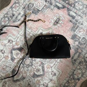 Michael Kors Black Crossbody Bag with Gold Accents